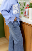 Heidi Wide Straight Jeans in Dark Blue
