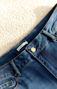 Heidi Wide Straight Jeans in Dark Blue